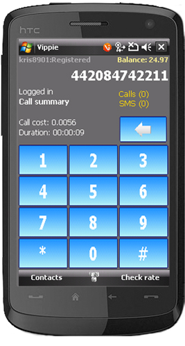 Vippie mobile phone voip vippie